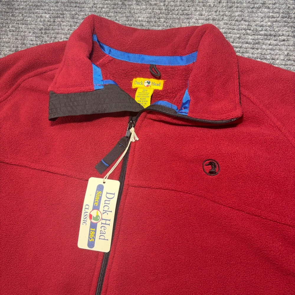 Duck Head Mens Full Zip Fleece Jacket Red GDY-1128455 Medium NWT